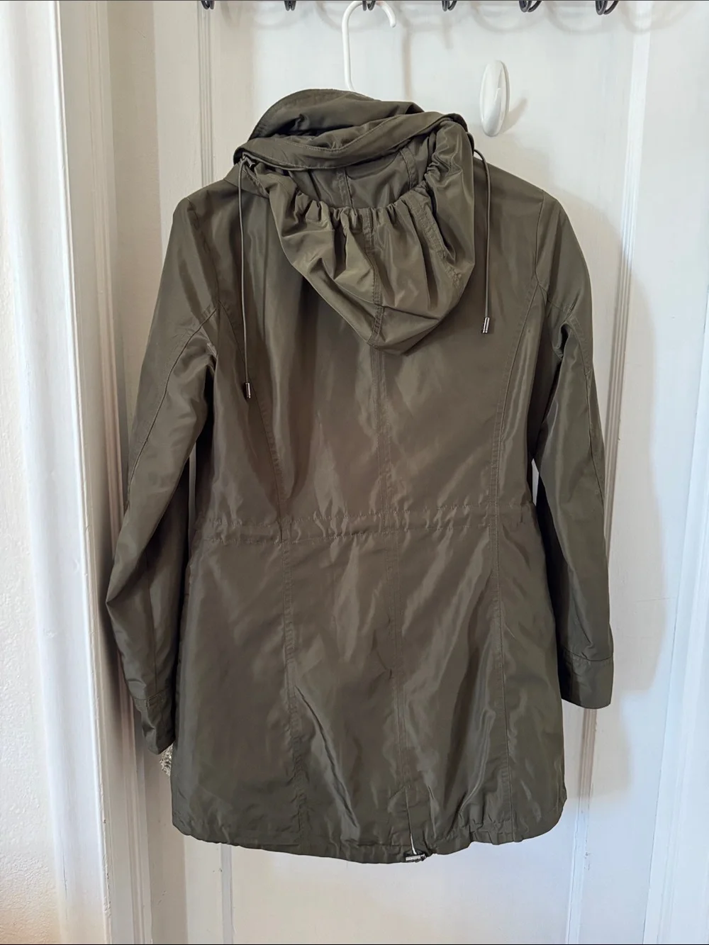 Michael Kors Olive Green Utility Rain Jacket with Hood